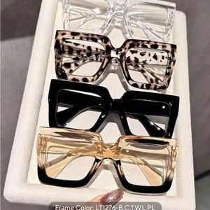 Stylish Women's Sunglasses Set - Black, Leopard, Clear, Gold
0403